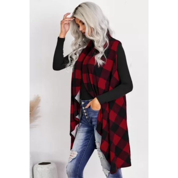 🖤LAST ONE Buffalo Plaid Asymmetrical Cardigan - Picture 2 of 7